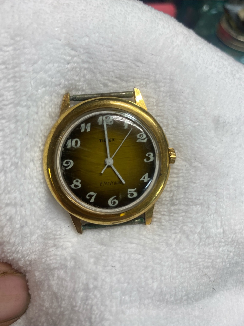 Timex Gold Tone Case with Amber Gradient Dial